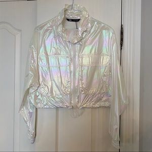 Zara Iridescent Crop Jacket